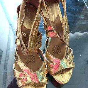 Gold heels size 8